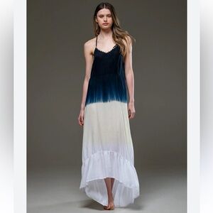 Navy/Orange tie dye halter dress. One Size.   NWT